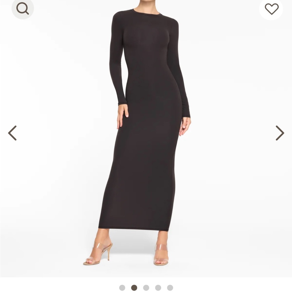 SKIMS long-sleeved, form fitting maxi dress